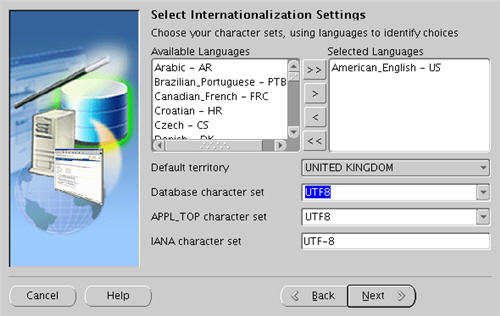 Select Internationalization Settings