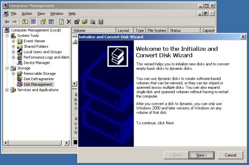 Disk Wizard Welcome