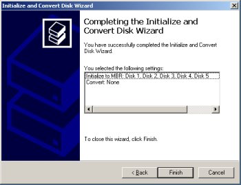 Disk Wizard Finish