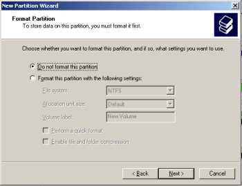 New Partition Wizard Format