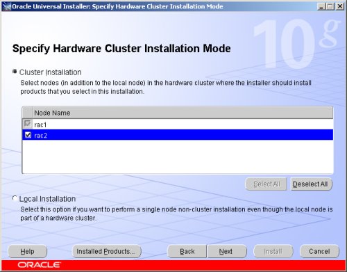 Database Cluster Installation
