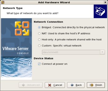 Virtual Machine Settings Network Type