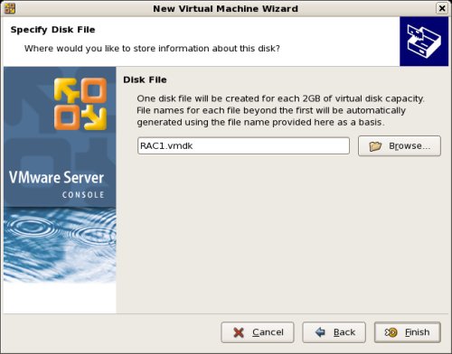 New Virtual Machine Wizard Disk File