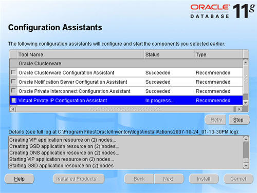 Clusterware Configuration Assistants