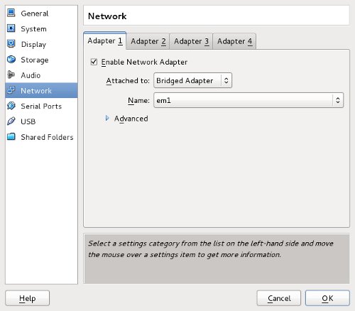 Virtual Box - Network Adapter 1