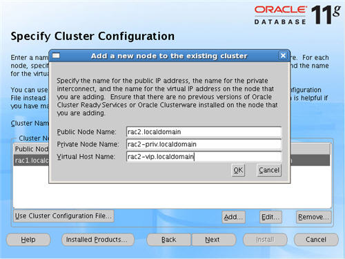 Clusterware Cluster Config Add