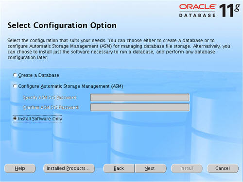 Database Configuration Option