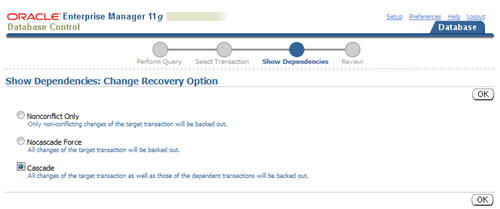 Change Recovery Option