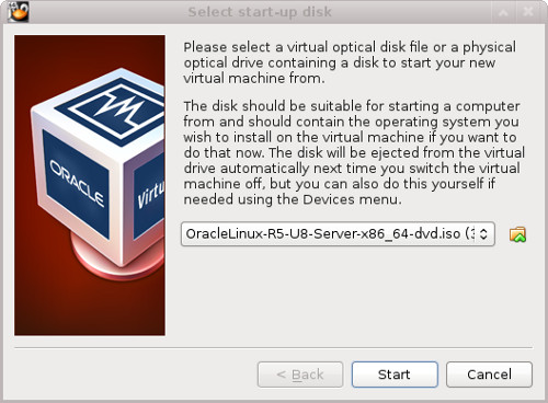 VirtualBox - Select start-up disk