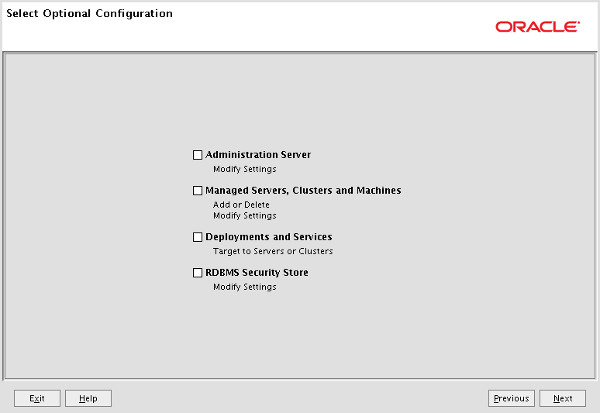 Select Optional Configuration