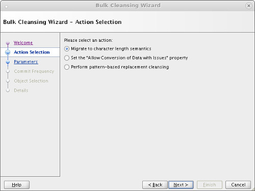 DMU : Bulk Cleansing Wizard - Action Selection