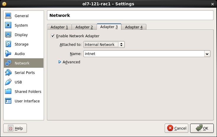 VirtualBox - Network Adapter 3