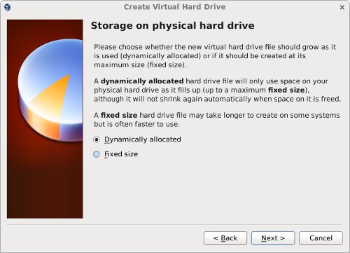 Create Virtual Hard Drive - Storage on Physical Hard Drive