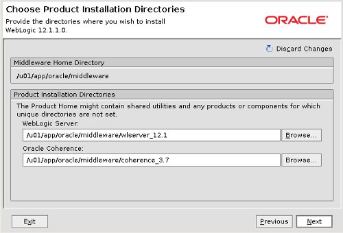 Choose Product Installation Directories