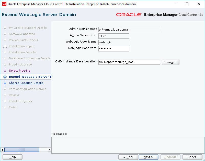 Extend WebLogic Server Domain