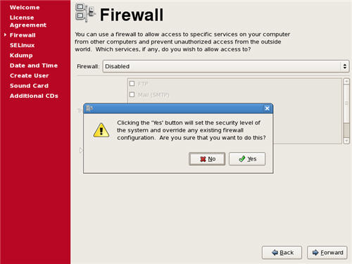 Firewall Warning