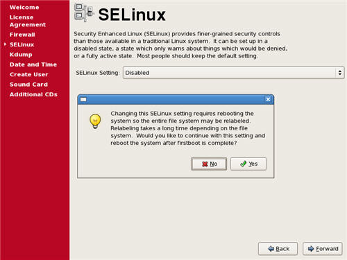 SELinux Warning