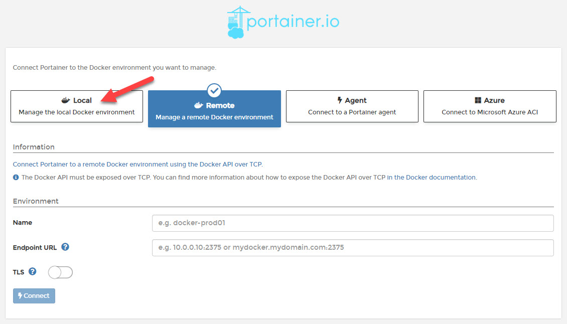 Portainer : Manage Local Environment