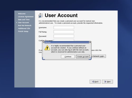 User Account Warning