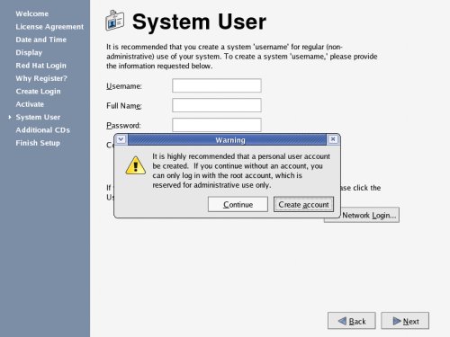 System User Warning