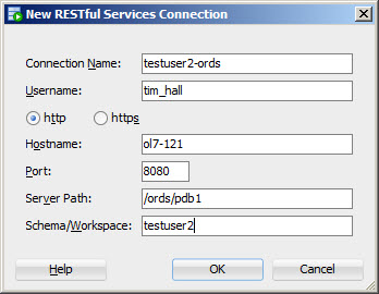 RESTful Web Service : Connection Details