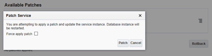 Oracle Cloud : Patch Service