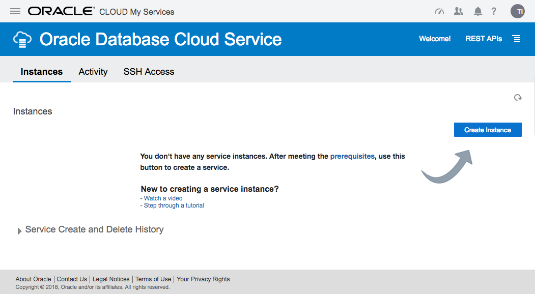Oracle Cloud : Database Cloud Service Console