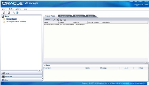 OVM Manager: Console